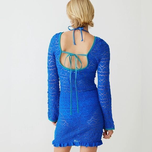 J Crew Limited Edition Open-Back Lace Mini Sweater Dress NWT - Picture 3 of 12